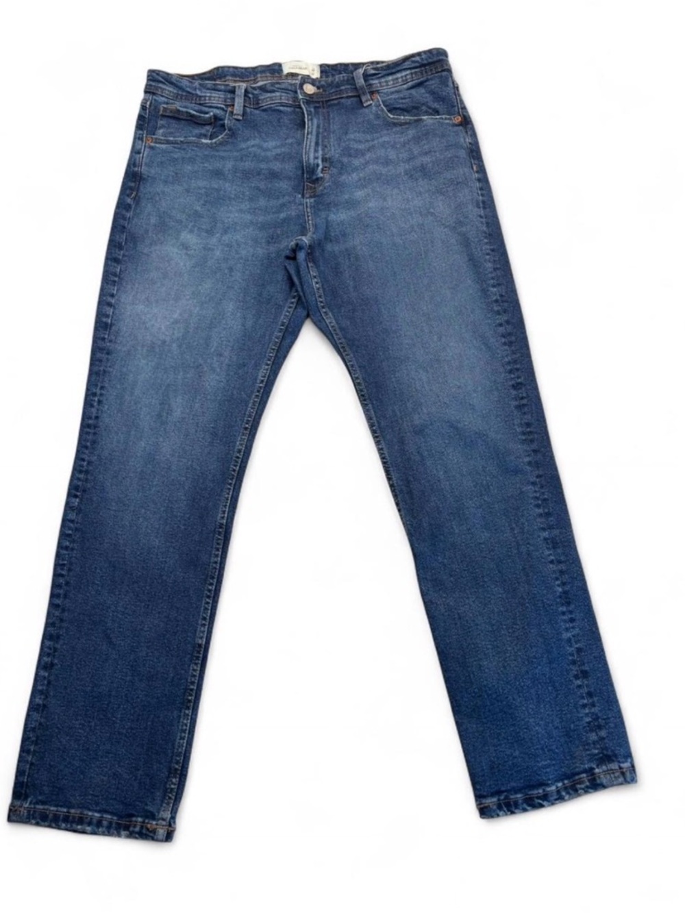 Pull&Bear Men's Straight-Leg Dark Blue Jeans